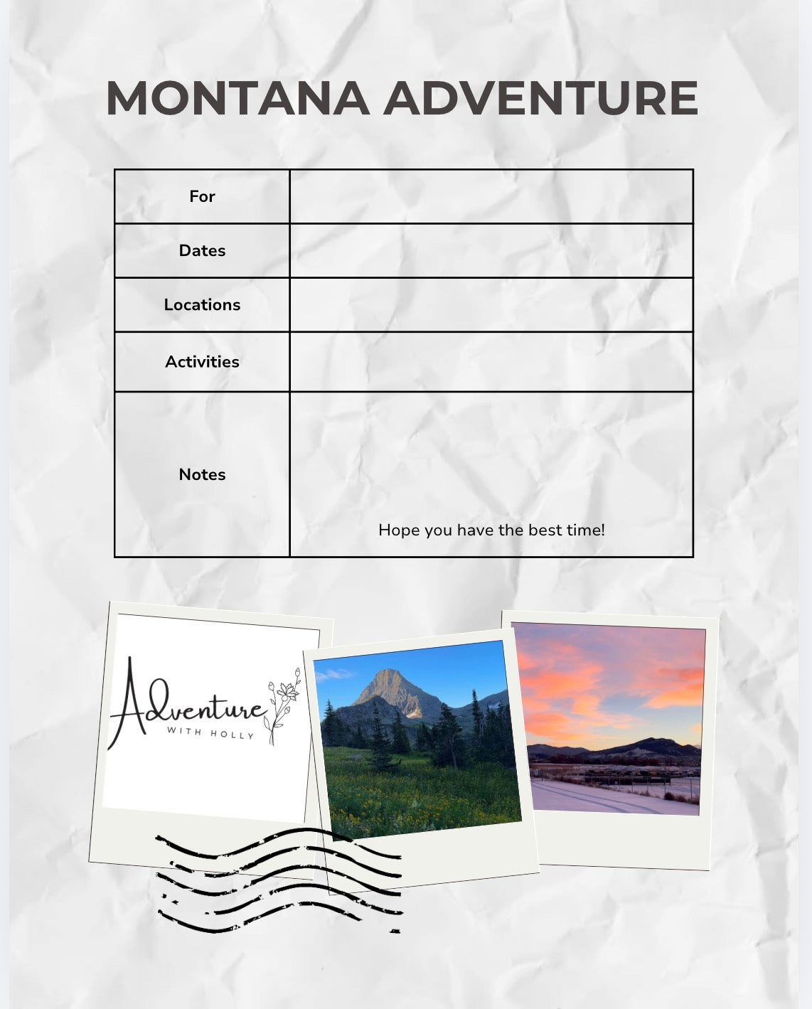 Custom Montana Adventure Itinerary